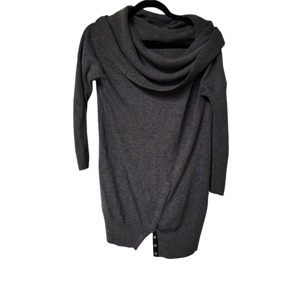 Topshop Cowl Neck Oversized Long Knit Gray Sweater Tunic‎ US  6 Size UK10 - Picture 1 of 5